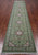 Green 2' 9" X 14' 1" Persian Nain Handmade Wool & Silk Runner Rug - Q24087