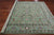 Green 8' Square Persian Nain Hand-Knotted Wool & Silk Rug - Q24088