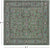 Green 8' Square Persian Nain Hand-Knotted Wool & Silk Rug - Q24088