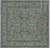 Green 8' Square Persian Nain Hand-Knotted Wool & Silk Rug - Q24088