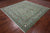 Green 8' Square Persian Nain Hand-Knotted Wool & Silk Rug - Q24088