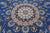 Blue 9' 1" X 19' 8" Handmade Persian Nain Wool & Silk Rug - Q24090