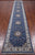 Blue 2' 8" X 16' 2" Runner Persian Nain Handmade Wool & Silk Rug - Q24093