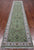 Green 2' 9" X 14' 1" Runner Persian Nain Hand-Knotted Wool & Silk Rug - Q24096