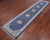 Blue 2' 8" X 11' 10" Runner Wool & Silk Persian Nain Handmade Rug - Q24100