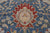 Blue 10' 1" X 14' 1" Persian Sickle Leaf Design Handmade Wool Rug - Q24109