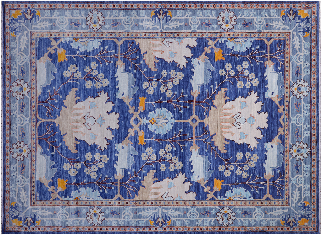 Blue William Morris Handmade Wool Rug 10' 4" X 13' 11" - Q24114