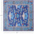 Blue 9' Square William Morris Handmade Wool Rug - Q24116