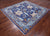 Blue 7' Square William Morris Handmade Wool Rug - Q24119