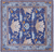 Blue 9' Square William Morris Hand Knotted Wool Rug - Q24132