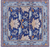 Blue 6' Square William Morris Handmade Wool Rug - Q24133