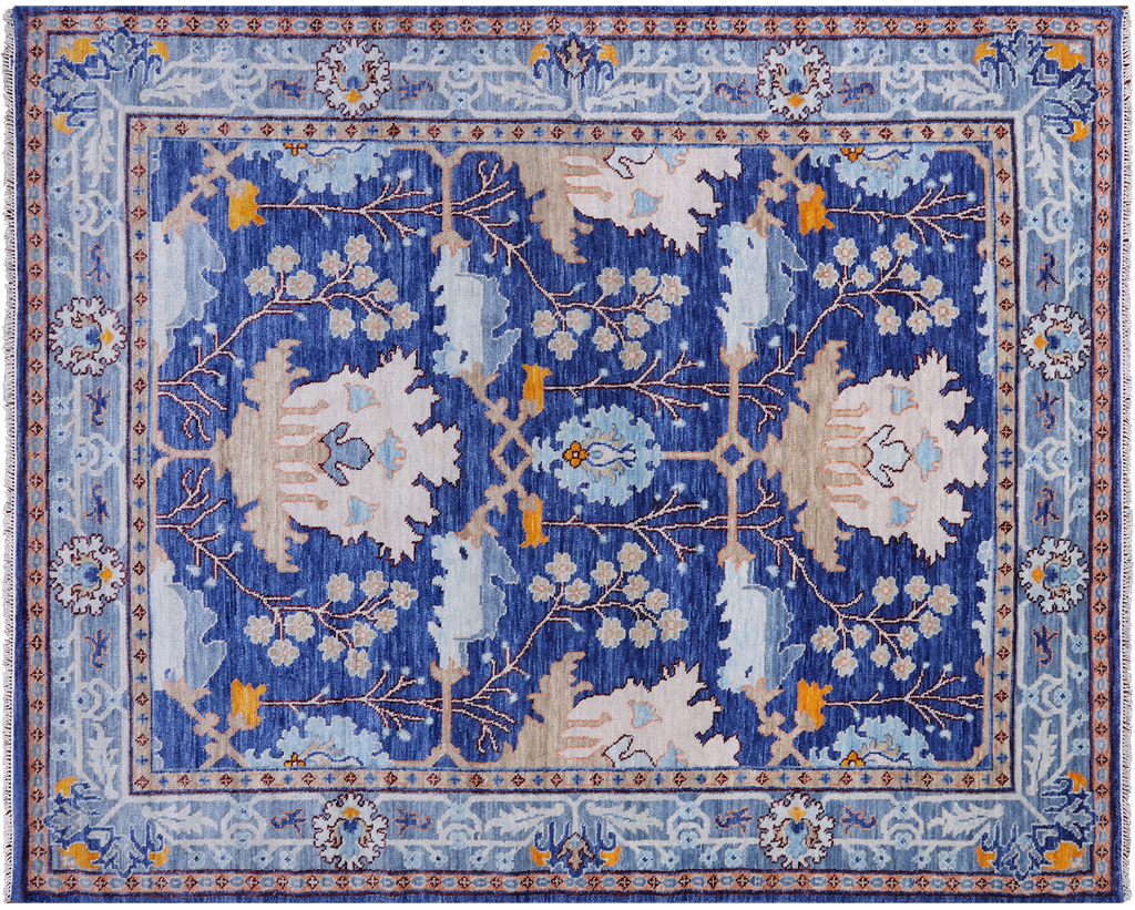 Blue 8' 3" X 10' 1" William Morris Handmade Wool Rug - Q24138