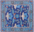 Blue 7' Square Handmade Wool William Morris Rug - Q24139