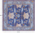 Blue 8' Square William Morris Handmade Wool Rug - Q24143