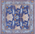 Blue 8' Square William Morris Handmade Wool Rug - Q24143