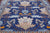 Blue 8' Square William Morris Handmade Wool Rug - Q24143