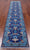 Blue 2' 7" X 11' 9" Runner William Morris Hand Knotted Wool Rug - Q24148