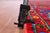 Red 8' 0" X 9' 10" Persian Heriz Serapi Hand Knotted 100% Silk Rug - Q24158