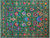 Green 7' 10" X 10' 6" Persian Tabriz Handmade 100% Silk Rug - Q24160
