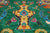 Green 8' 1" X 10' 0" Persian Tabriz Handmade 100% Silk Rug - Q24164