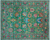 Green 8' 1" X 10' 0" Persian Tabriz Handmade 100% Silk Rug - Q24164