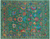 Green 8' 0" X 10' 2" Persian Tabriz Hand-Knotted 100% Silk Rug - Q24165