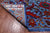Blue 8' 0" X 10' 4" Persian Sickle Leaf Design Hand-Knotted Wool & Silk Rug - Q24168