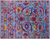 Blue 8' 0" X 10' 4" Persian Sickle Leaf Design Hand-Knotted Wool & Silk Rug - Q24168