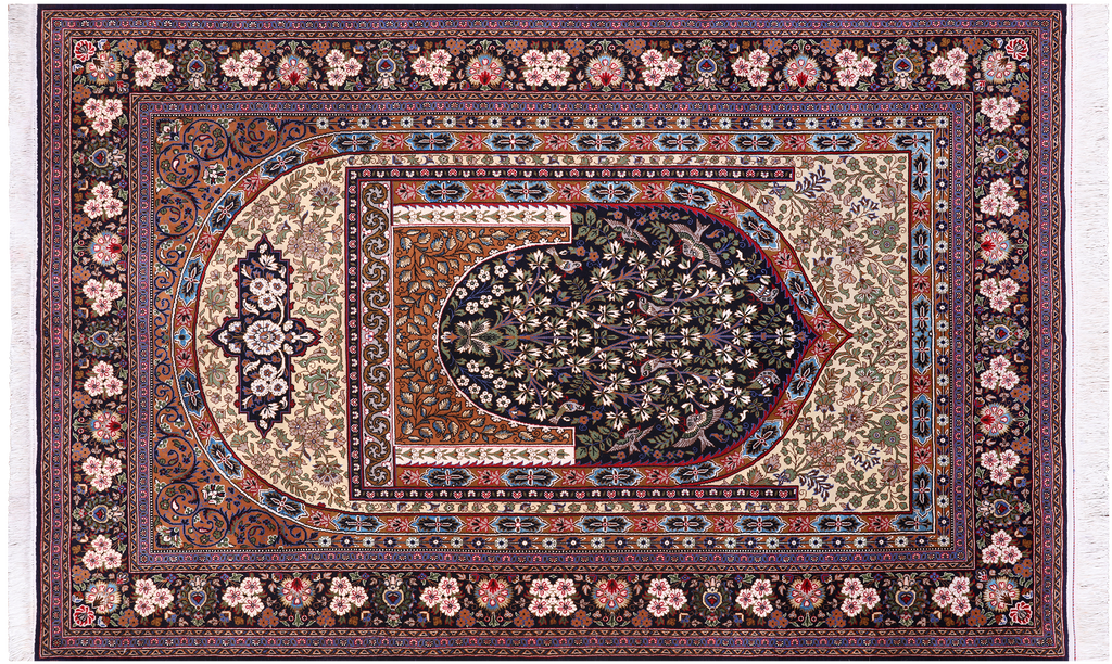 Persian Qum Hand-Knotted Wool Rug 4' 8" X 7' 4" - Q24177