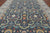 Navy Blue 10' 0" X 14' 0" Persian Heriz Serapi Hand-Knotted Wool Rug - Q24181