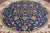 Blue 10' Round Peshawar Handmade Wool Rug - Q24182