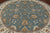 Blue 10' Round Peshawar Hand-Knotted Wool Rug - Q24183