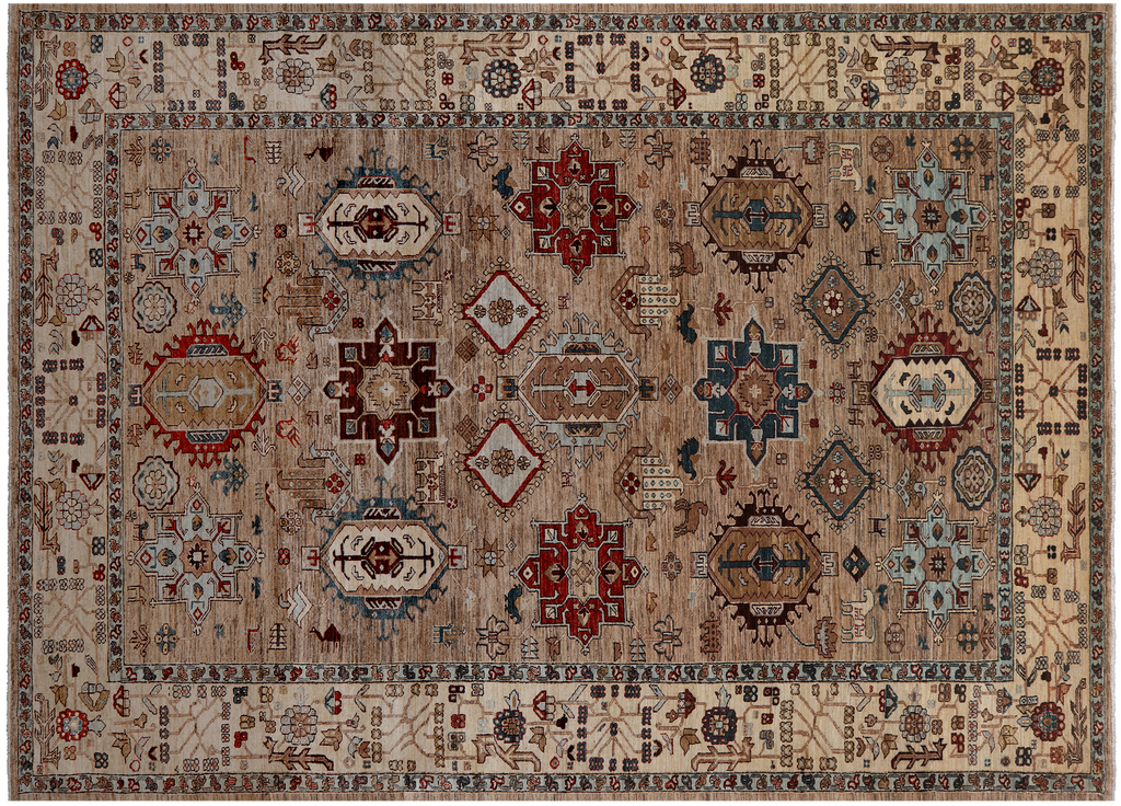 8' 10" X 12' 0" Persian Heriz Serapi Handmade Wool Rug - Q24187