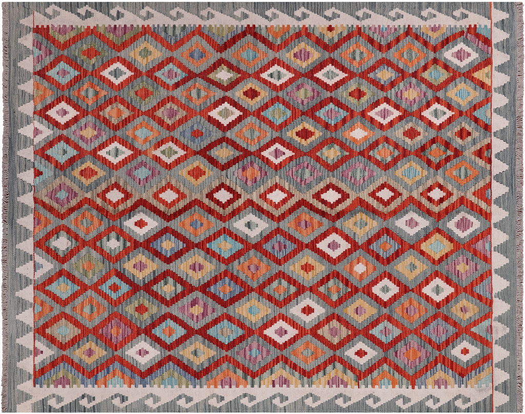 SUPER SALE 5' 1" X 6' 5" Reversible Kilim Flat Weave Wool On Wool Rug - Q24201