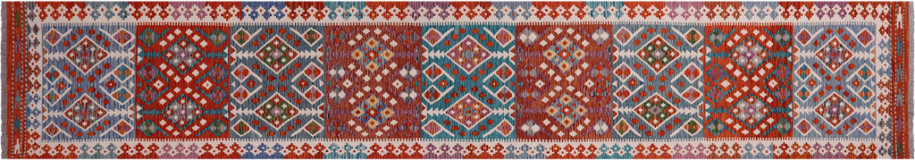 SUPER SALE 2' 9" X 16' 0" Reversible Kilim Flat Weave Wool On Wool Runner Rug - Q24228