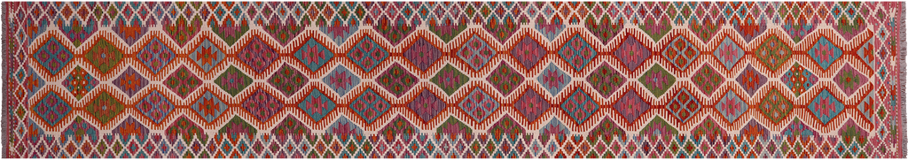 SUPER SALE 2' 8" X 16' 1" Reversible Kilim Flat Weave Wool On Wool Runner Rug - Q24229