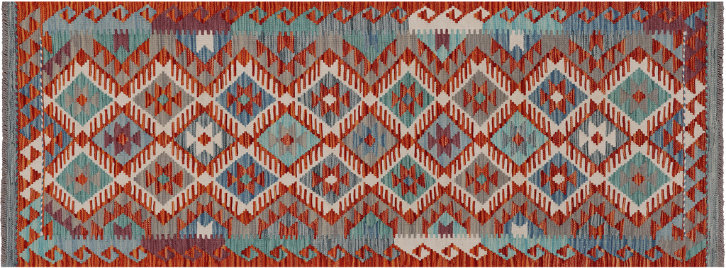 SUPER SALE 2' 5" X 6' 5" Reversible Kilim Flat Weave Wool On Wool Runner Rug - Q24235