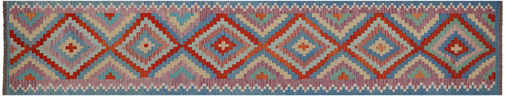 SUPER SALE 2' 8" X 14' 0" Reversible Kilim Flat Weave Wool On Wool Rug Runner - Q24242