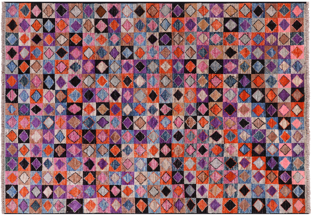 5' 2" X 7' 4" Moroccan Handmade Wool On Wool Rug - Q24271