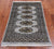 Grey 1' 11" X 3' 0" Silky Bokhara Hand Knotted Wool Rug - Q24308