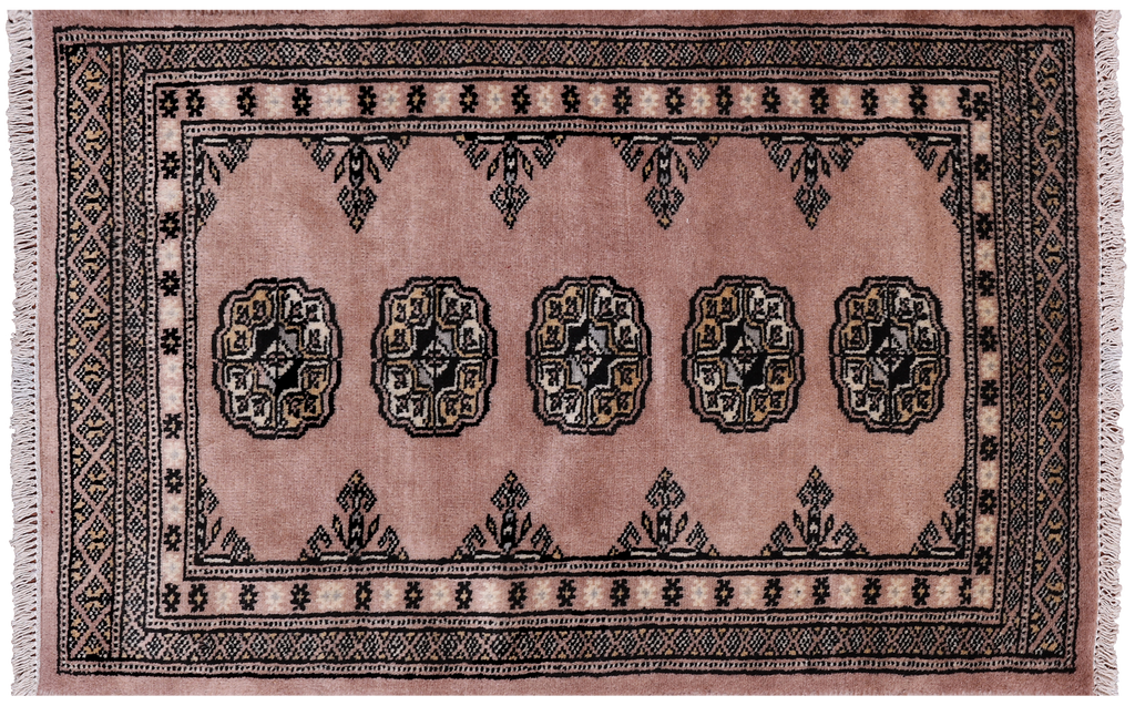 Light Brown 2' 0" X 3' 1" Silky Bokhara Handmade Wool Rug - Q24366