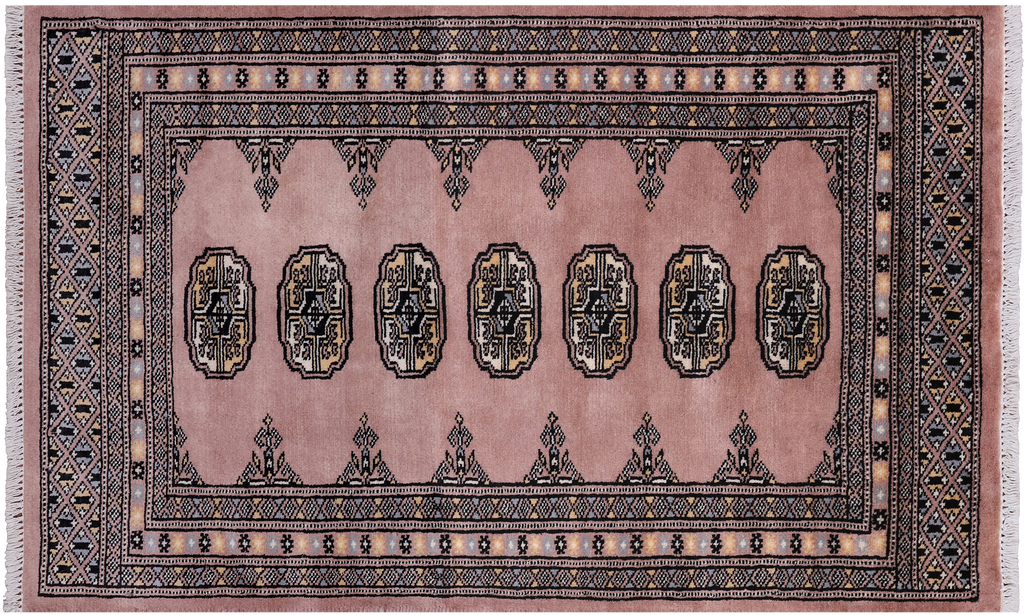Light Brown 2' 7" X 4' 3" Silky Bokhara Handmade Wool Rug - Q24388