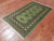 Green 3' 0" X 4' 11" Silky Bokhara Hand Knotted Wool Rug - Q24479