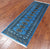 Blue 2' 1" X 5' 10" Runner Silky Bokhara Hand-Knotted Wool Rug - Q24513
