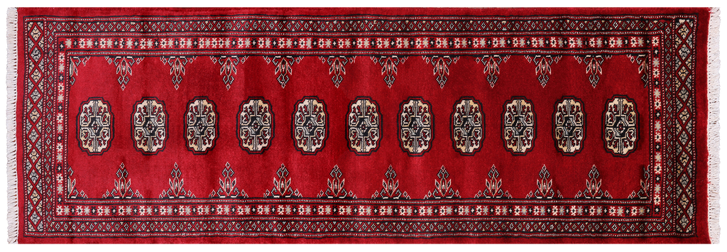 Red 2' 0" X 6' 0" Silky Bokhara Handmade Wool Runner Rug - Q24528