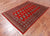Red 4' 1" X 5' 11" Silky Bokhara Handmade Wool Rug - Q24576