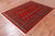 Red 4' 7" X 6' 6" Silky Bokhara Handmade Wool Rug - Q24601
