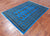 Blue 4' 7" X 6' 4" Silky Bokhara Handmade Wool Rug - Q24602