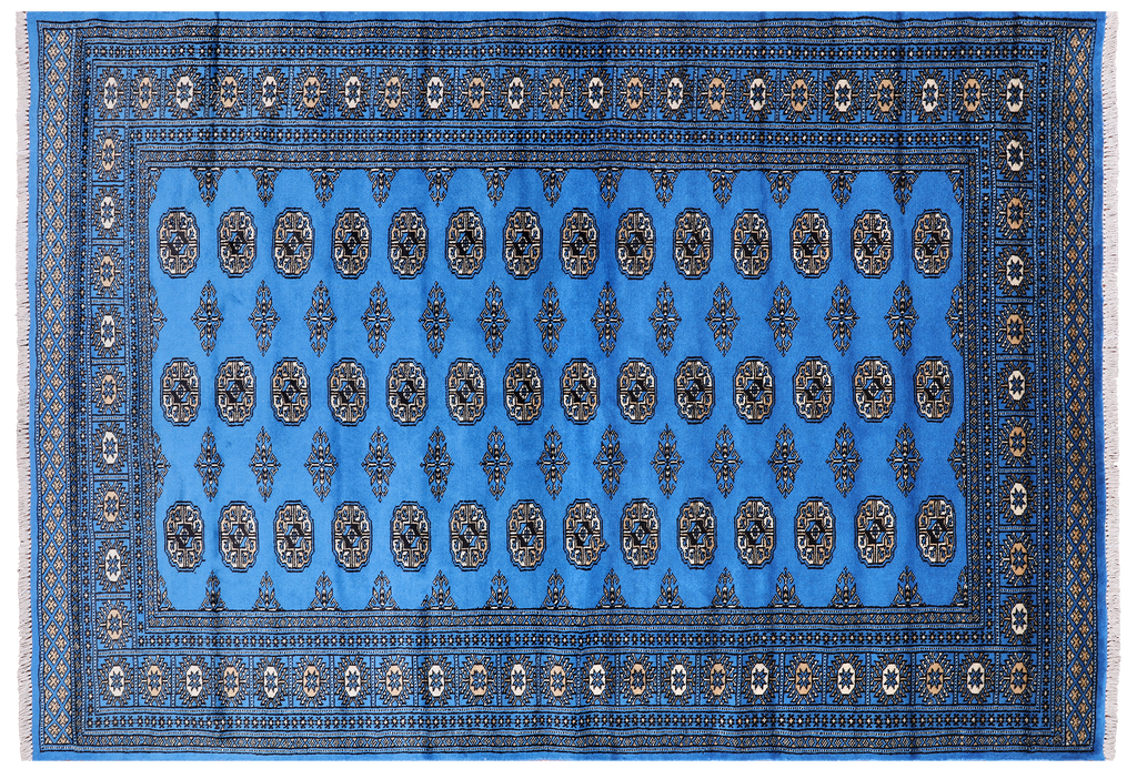 Blue 5' 5" X 7' 10" Silky Bokhara Handmade Wool Rug - Q24621