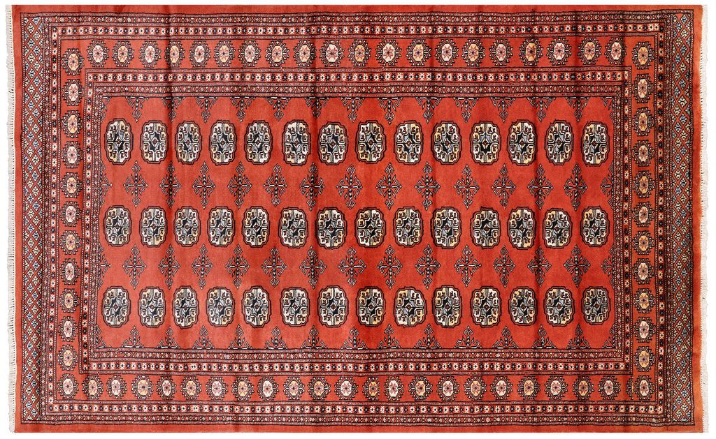 Rust 4' 11" X 7' 10" Silky Bokhara Hand-Knotted Wool Rug - Q24622